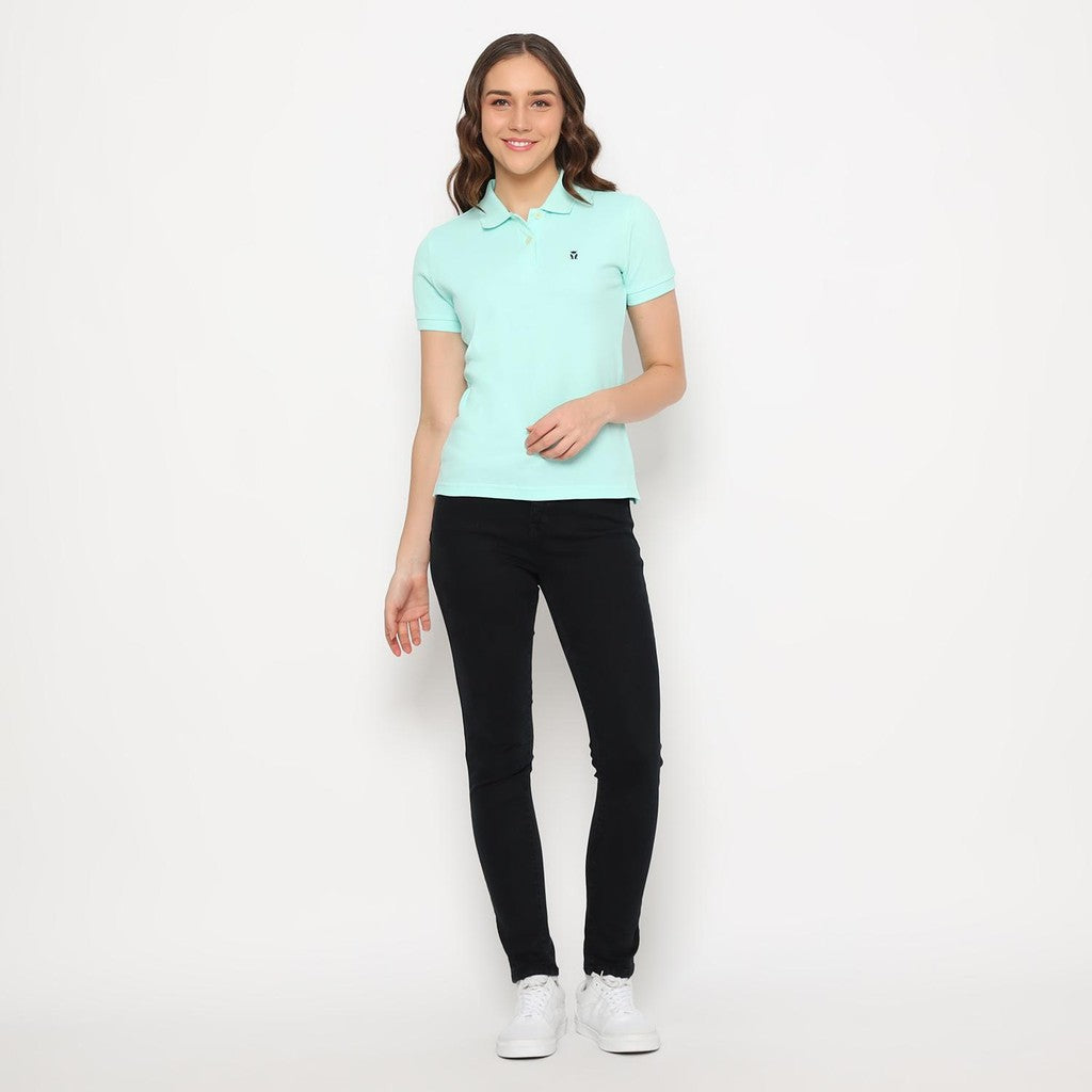 MATSUDA Kaos Polo Shirt Wanita Kerah Eve Hijau Mint