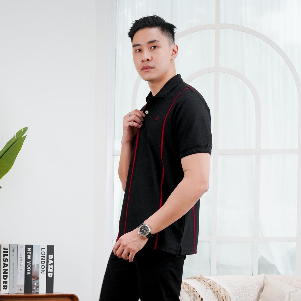 MATSUDA Kaos Polo Shirt Pria Kerah Settsu Black 3XL