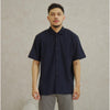 Matsuda Kemeja Pria Polos Lengan pendek Pique Kasual Shiroi Navy