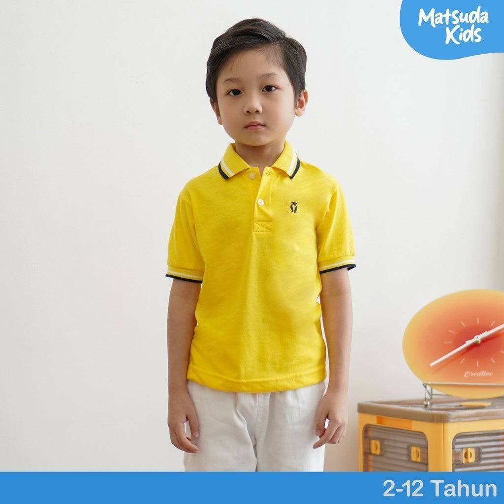 Matsuda baju kaos polo anak laki laki katun umur 2-12 Pierre