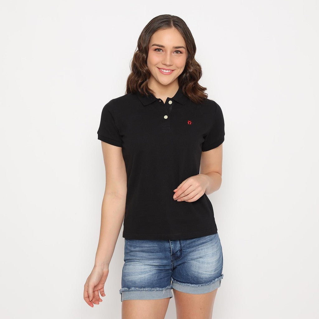 MATSUDA Kaos Polo Shirt Wanita Kerah Eve Putih Offwhite