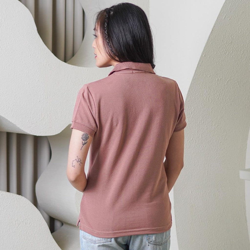 MATSUDA Kaos Polo Shirt Wanita Kerah Eve Merah Rosedawn