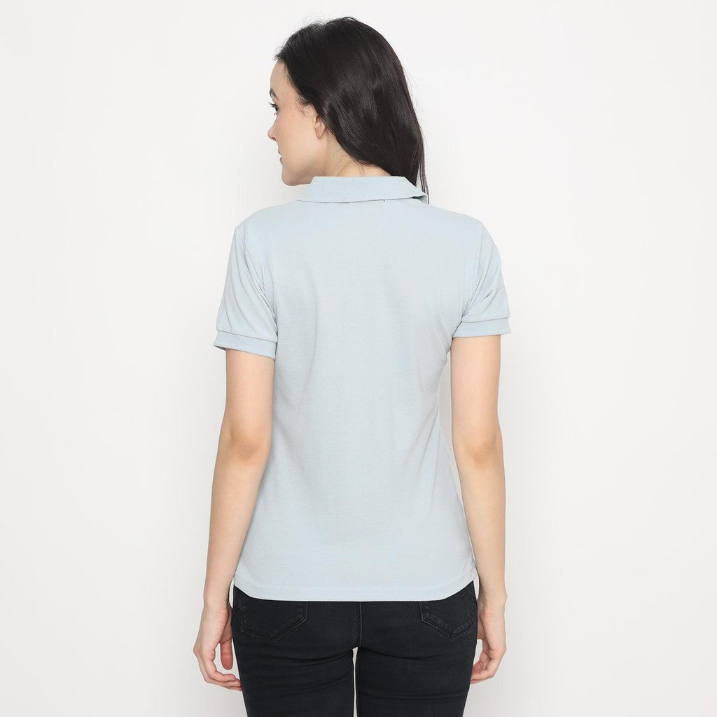 MATSUDA Kaos Polo Shirt Wanita Kerah Eve Biru Artic Ice