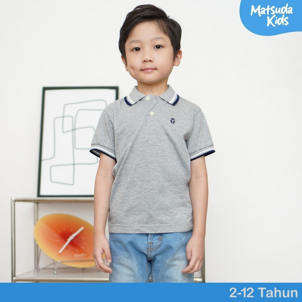 Matsuda baju kaos polo anak laki laki katun umur 2-12 Pierre