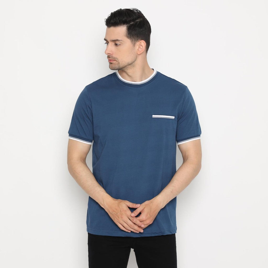 MATSUDA Kaos Pria T Shirt Edogawa Biru Steel Blue