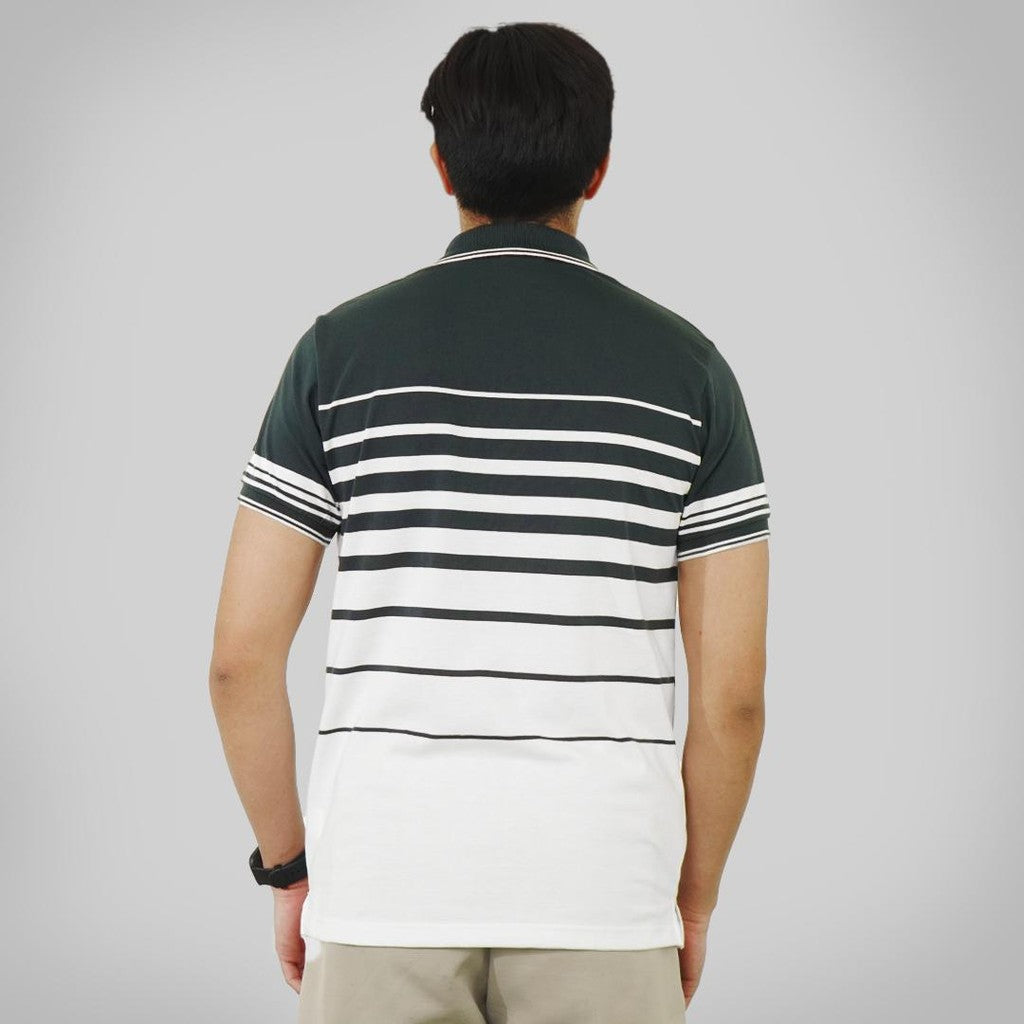 MATSUDA Baju Kaos Polo Shirt Dewasa Stripe Pria Kerah Katun Shinagawa DK Slate