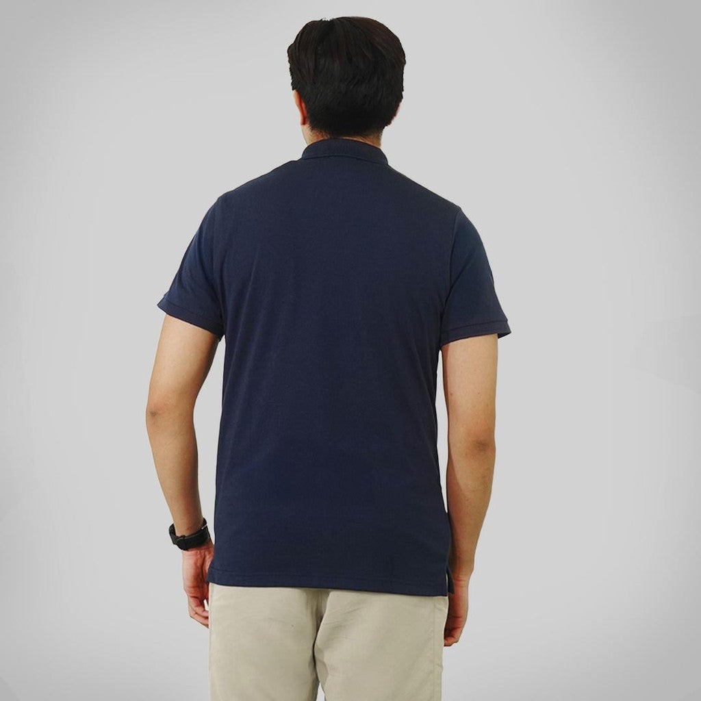 MATSUDA Baju Kaos Polo Shirt Dewasa Stripe Pria Kerah Katun Sanmu Navy