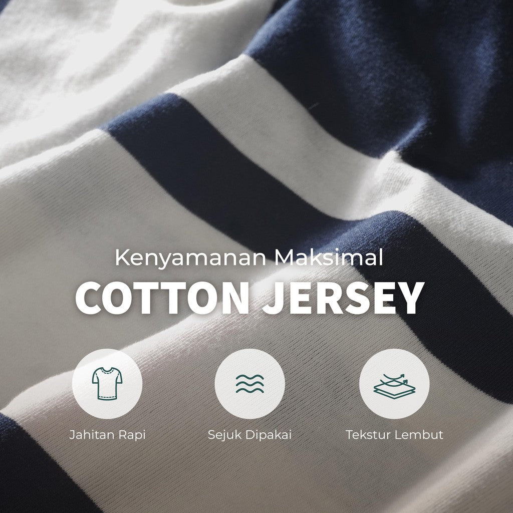 MATSUDA Baju Kaos Polo Shirt Dewasa Stripe Pria Kerah Katun Tokamachi Navy