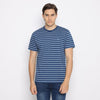 Matsuda T Shirt Pria Kaos Stripe Nantan Oblong Baju Blue Teal - L Blue