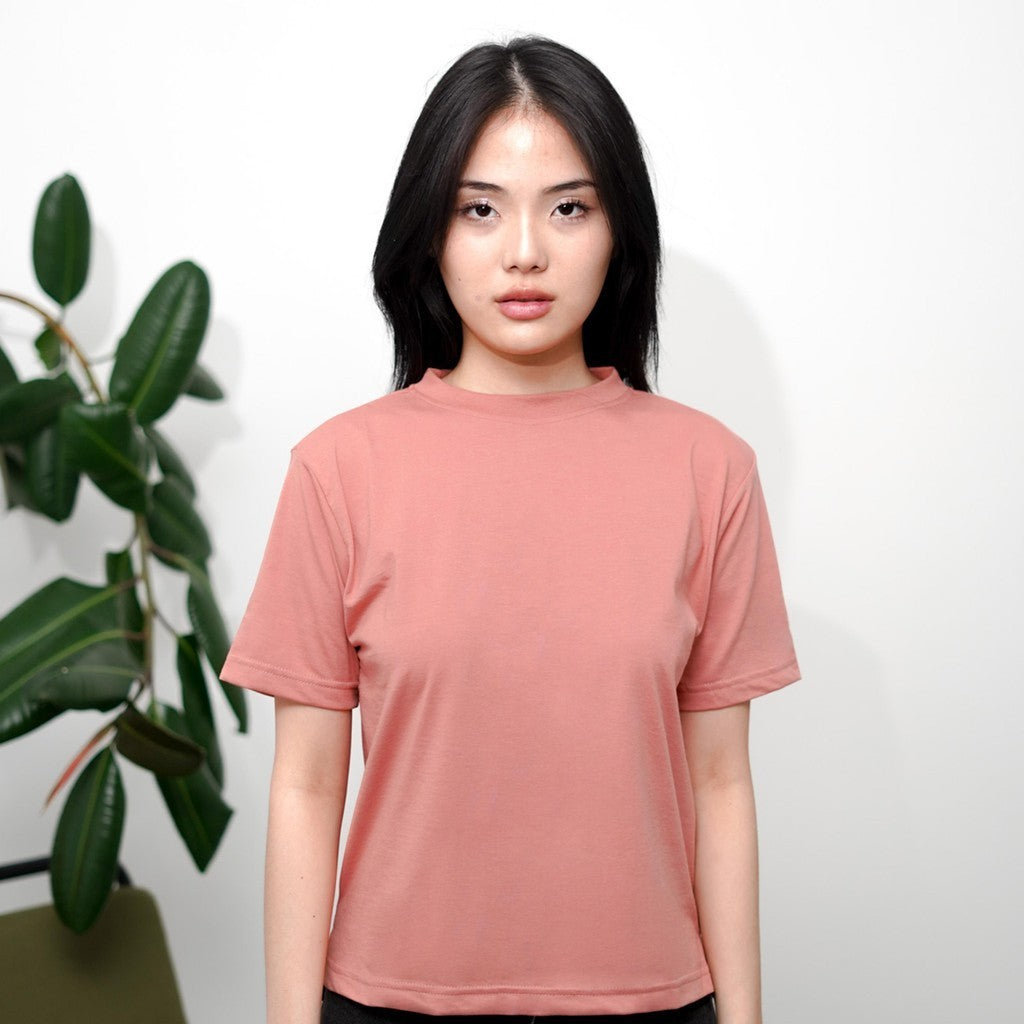 Matsuda Kaos Polos Wanita Cotton T Shirt Loose Fit Elodie CANYON CLAY