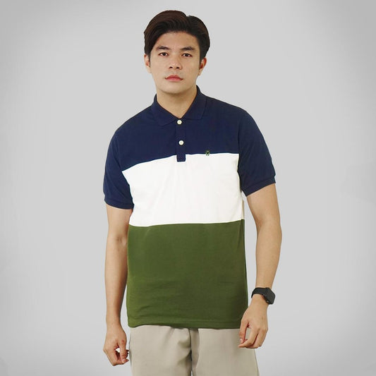 MATSUDA Baju Kaos Polo Shirt Dewasa Stripe Pria Kerah Katun Yukuhashi Navy
