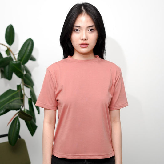 Matsuda Kaos Polos Wanita Cotton T Shirt Loose Fit Elodie CANYON CLAY