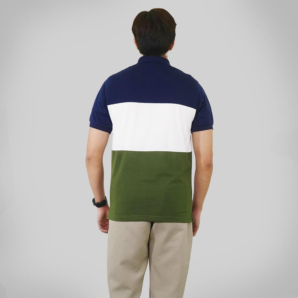 MATSUDA Baju Kaos Polo Shirt Dewasa Stripe Pria Kerah Katun Yukuhashi Navy