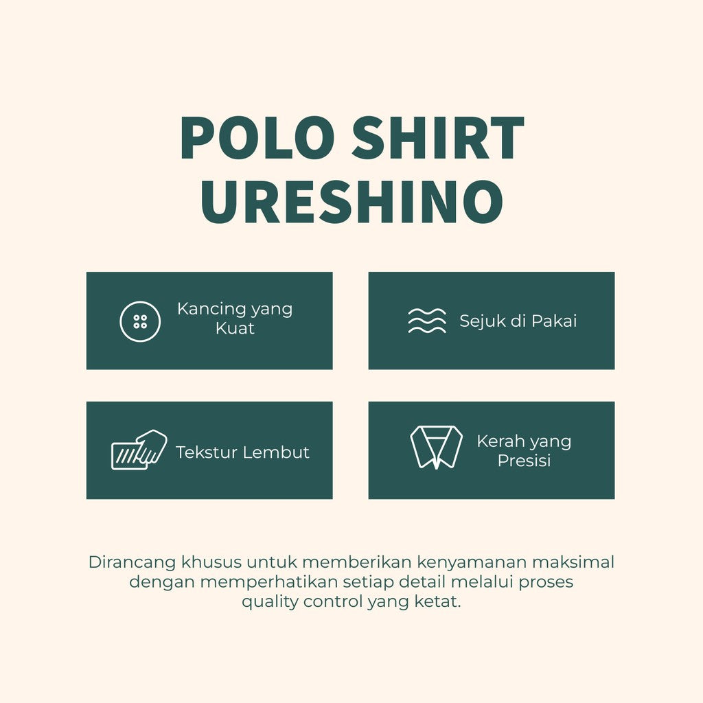 MATSUDA Baju Kaos Polo Shirt Dewasa Stripe Pria Kerah Katun Ureshino White