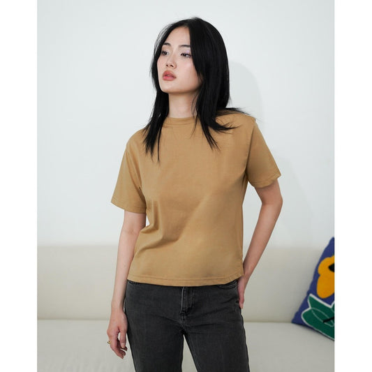 Matsuda Kaos Polos Wanita Cotton T Shirt Loose Fit Elodie ICE COFFEE