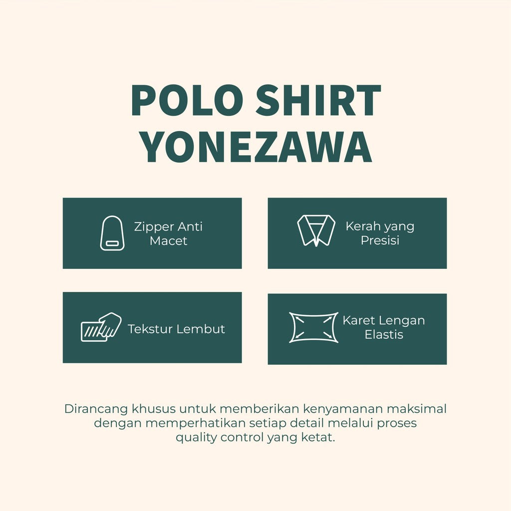 MATSUDA Baju Kaos Polo Shirt Dewasa Stripe Pria Kerah Katun Yonezawa Black