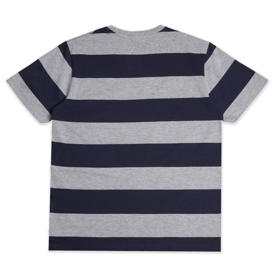 Matsuda T Shirt Pria Kaos Stripe Nanao Baju Katun Combed Garis Steel Grey Navy