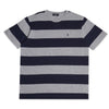 Matsuda T Shirt Pria Kaos Stripe Nanao Baju Katun Combed Garis Steel Grey Navy