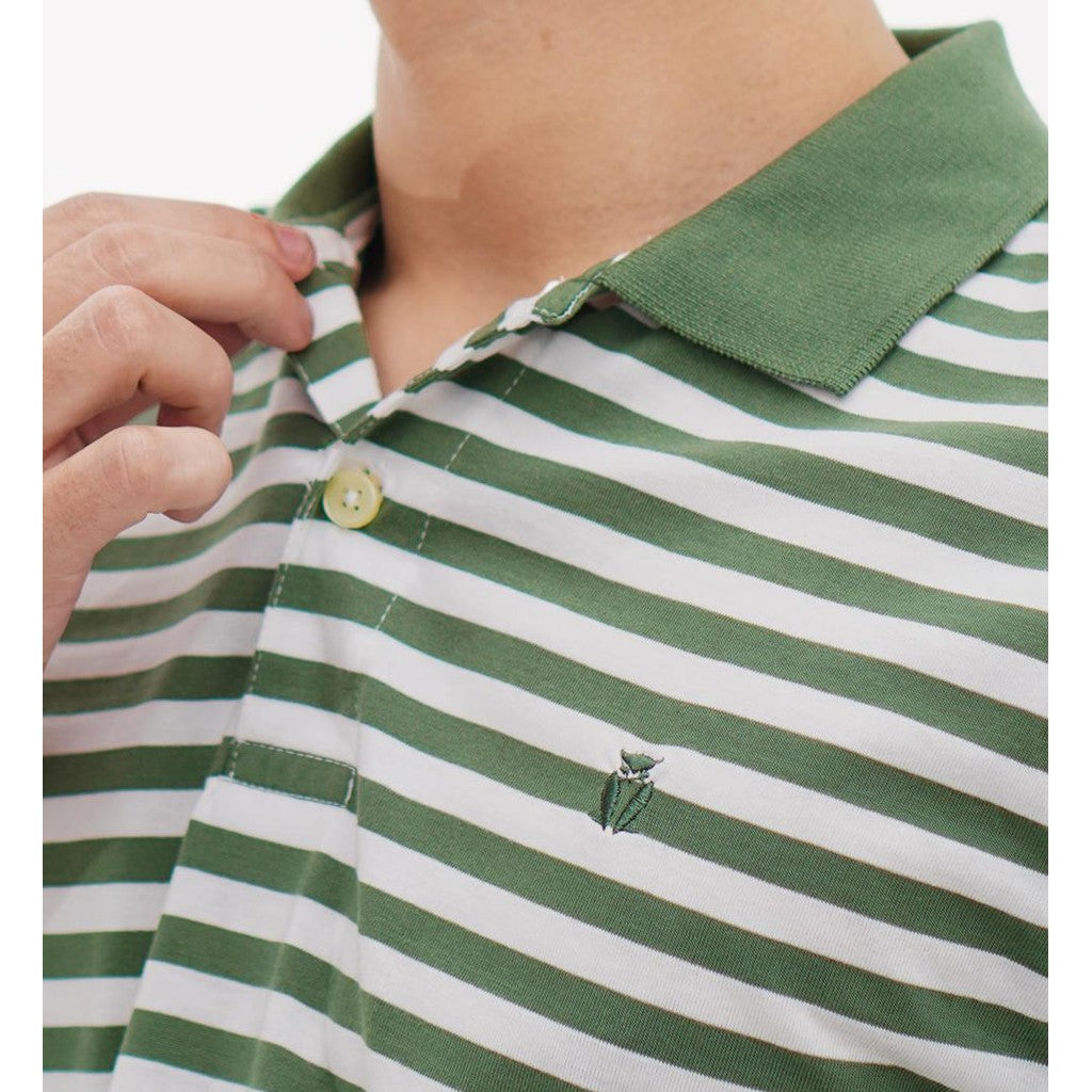 MATSUDA Baju Kaos Polo Shirt Dewasa Stripe Pria Kerah Katun Zama H.Green