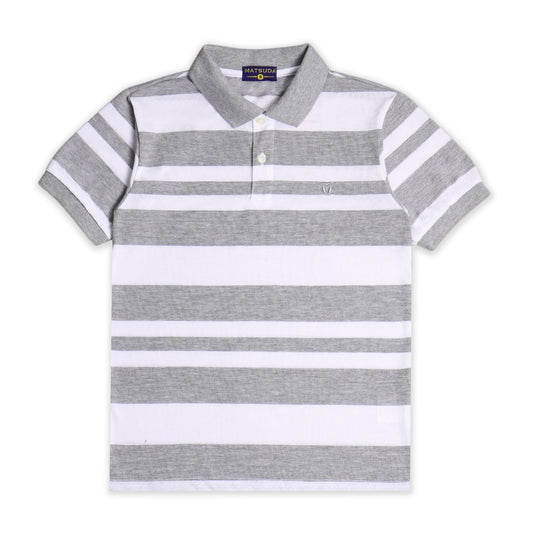 Matsuda baju kaos polo anak laki laki katun umur 2-12 Harist Grey