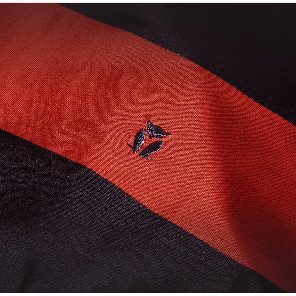 Matsuda T Shirt Pria Kaos Stripe Nanao Baju Katun Combed Garis Navy Teracota