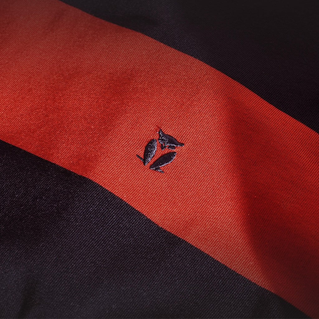 Matsuda T Shirt Pria Kaos Stripe Nanao Baju Katun Combed Garis Navy Teracota