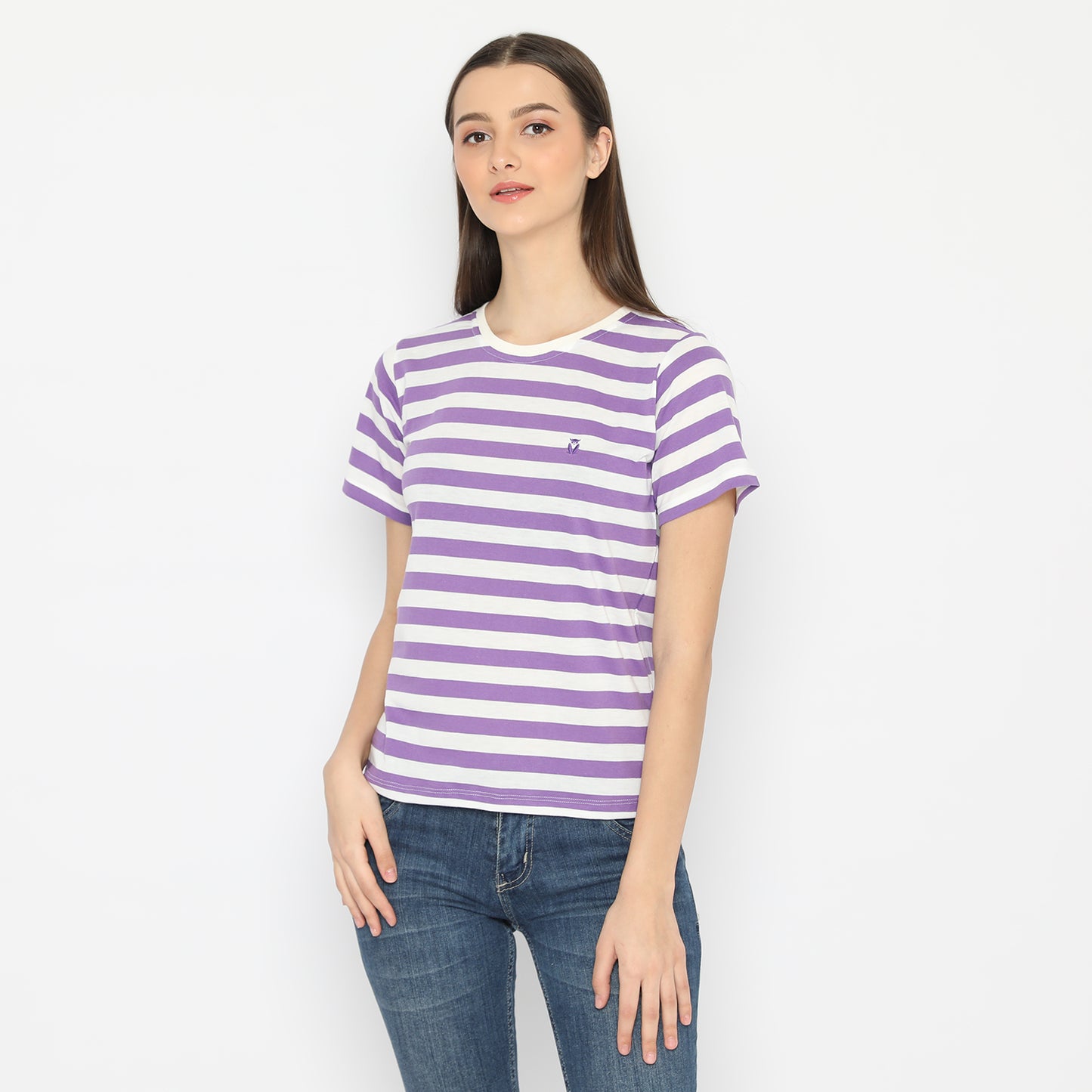 MATSUDA Kaos Wanita T Shirt Stripe Katun Quincy