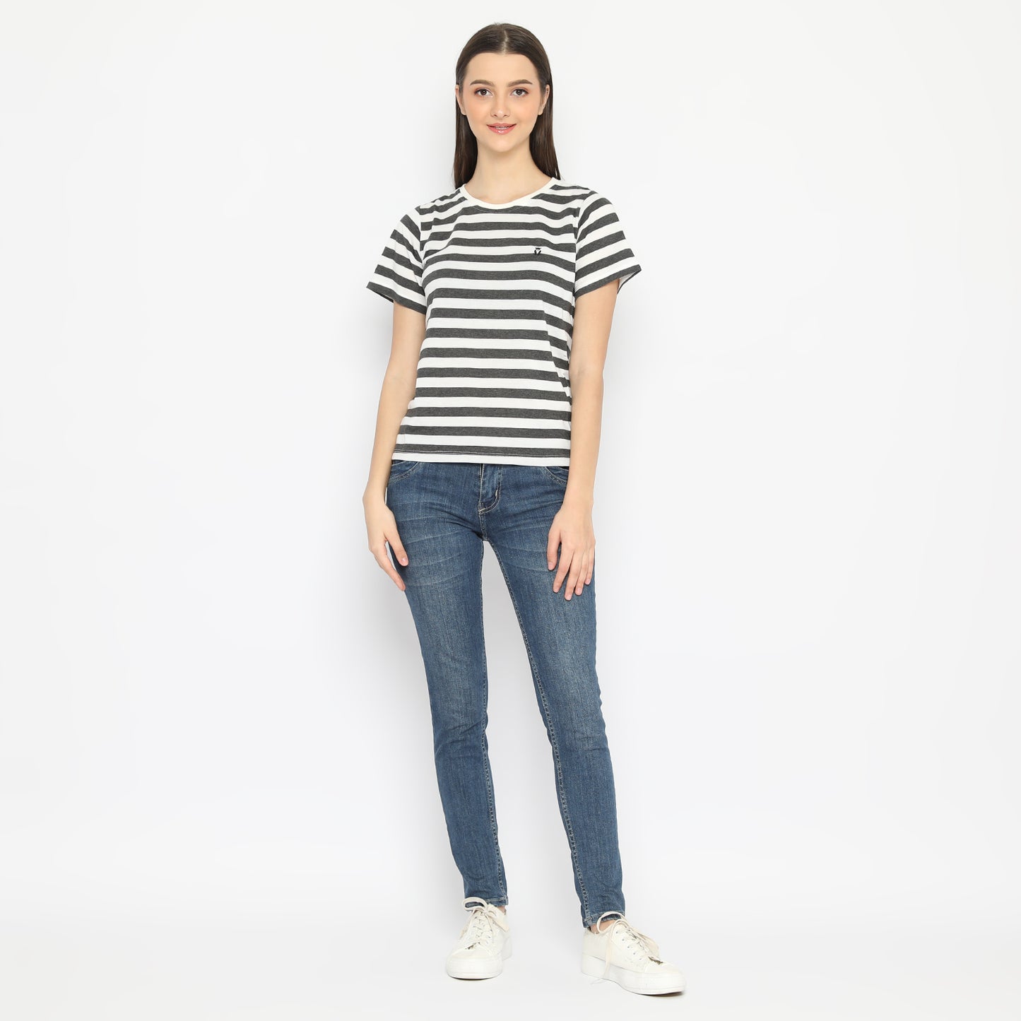 MATSUDA Kaos Wanita T Shirt Stripe Katun Quincy
