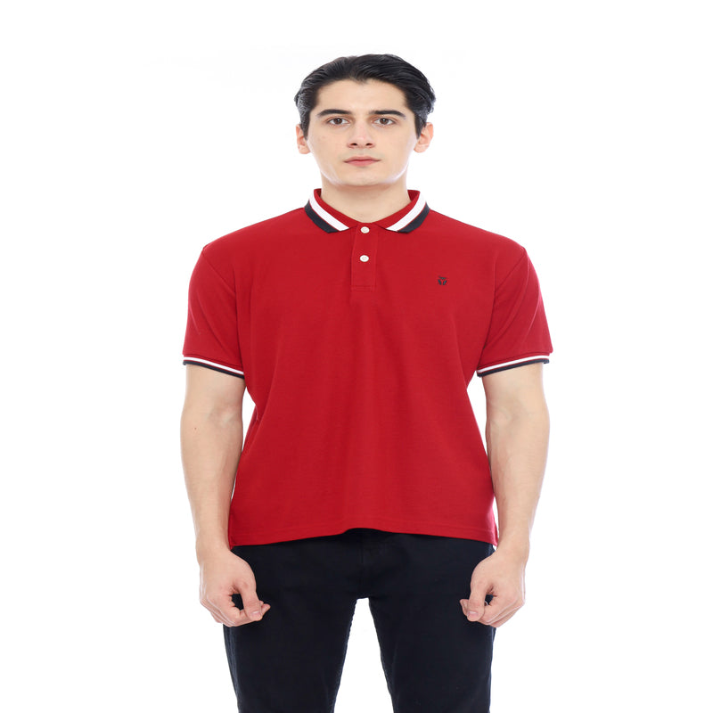 MATSUDA Kaos Polo Shirt Pria Kerah Moriyama Maroon
