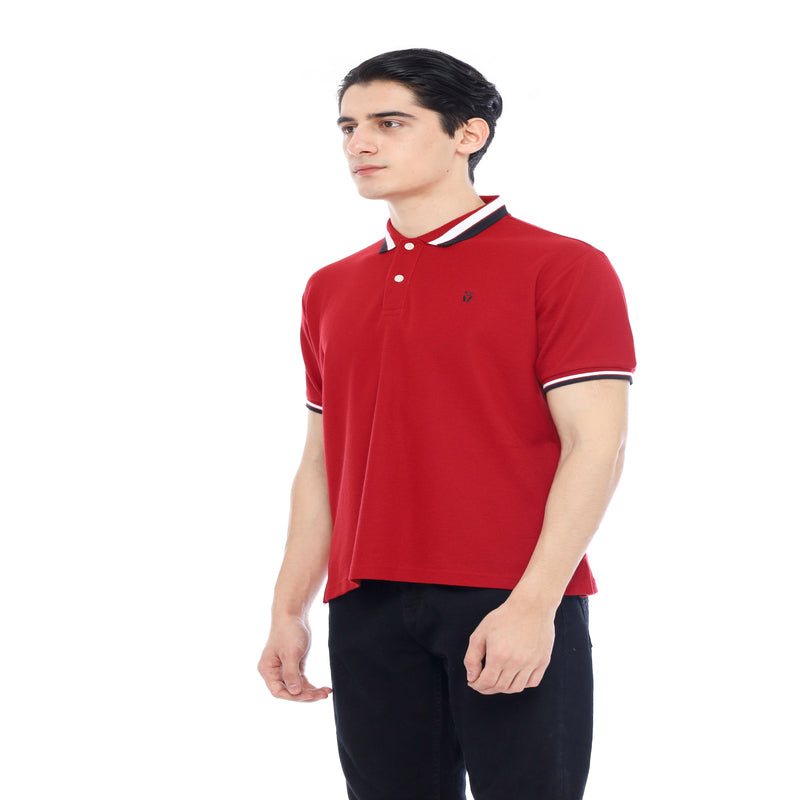 MATSUDA Kaos Polo Shirt Pria Kerah Moriyama Maroon
