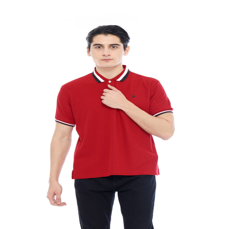 MATSUDA Kaos Polo Shirt Pria Kerah Moriyama Maroon