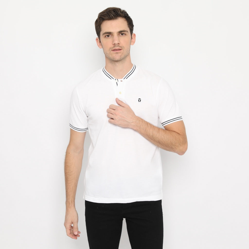 Matsuda Kaos Pria Henley Pique Hino