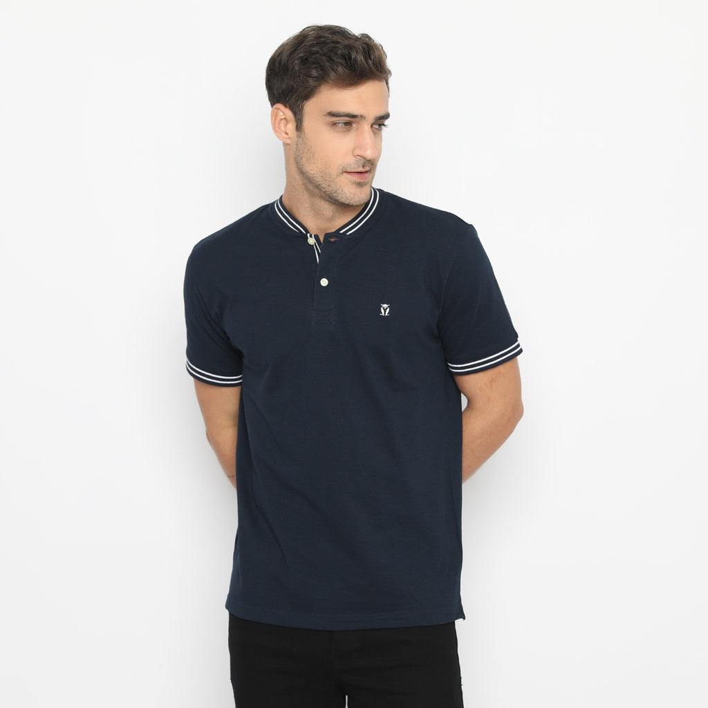 Matsuda Kaos Pria Henley Pique Hino