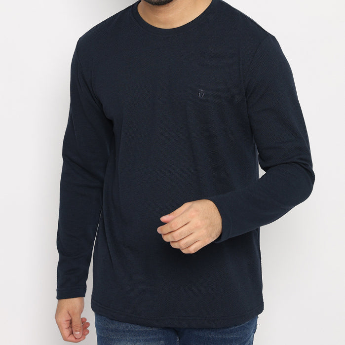 MATSUDA Kaos Lengan Panjang Texture Popcorn Katun Nagato