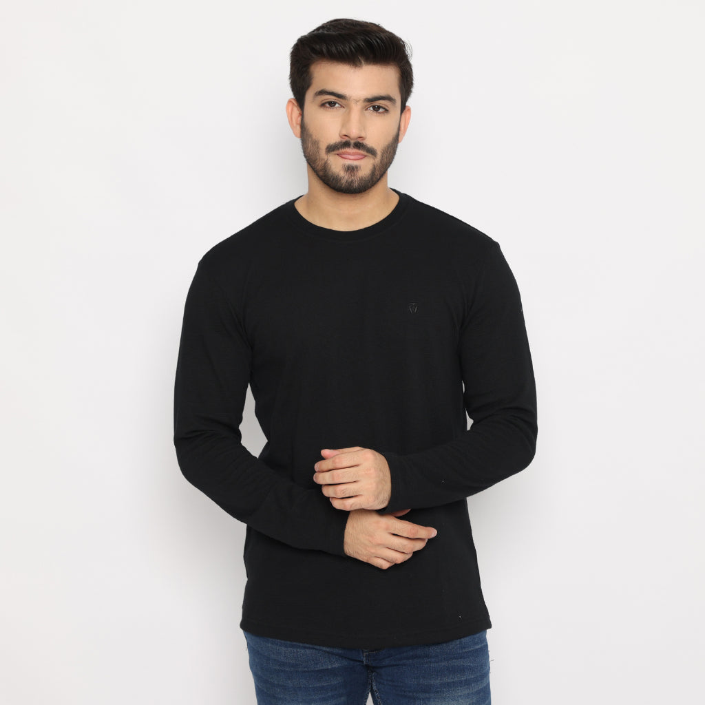 MATSUDA Kaos Lengan Panjang Texture Popcorn Katun Nagato