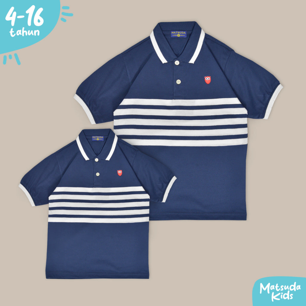 Matsuda baju kaos polo anak laki laki katun umur 2-12 Han