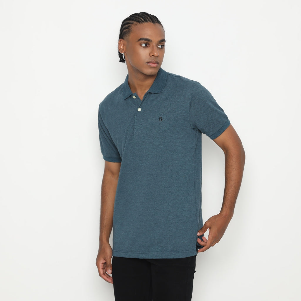 MATSUDA Kaos Polo Shirt Pria Kerah Kushima Seri Warna Biru