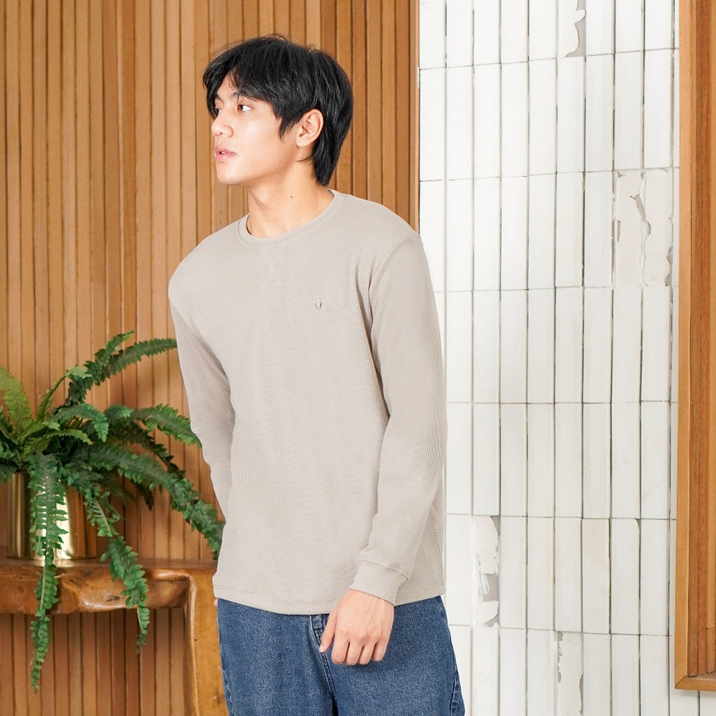 MATSUDA Kaos Polos Waffle Lengan Panjang Cotton Komoro