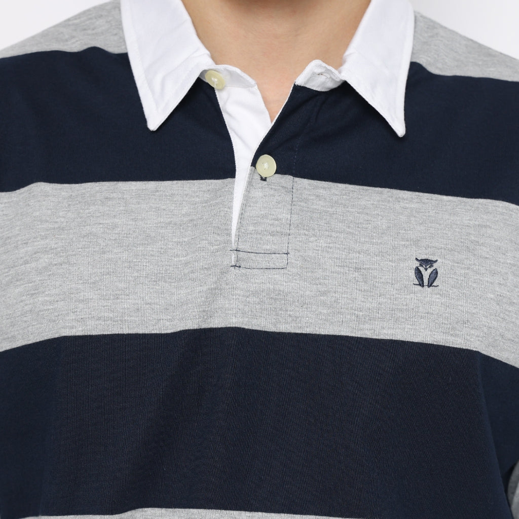 Matsuda Kaos Rugby Polo Shirt Katun Pria Lengan Panjang Nagai