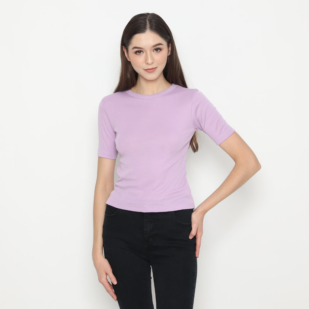 Matsuda Kaos Rib Polos Wanita Cotton T Shirt Elliot