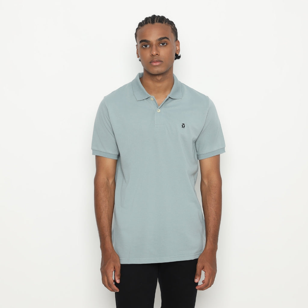 MATSUDA Kaos Polo Shirt Pria Kerah Kushima Seri Warna Hitam Putih Bumi