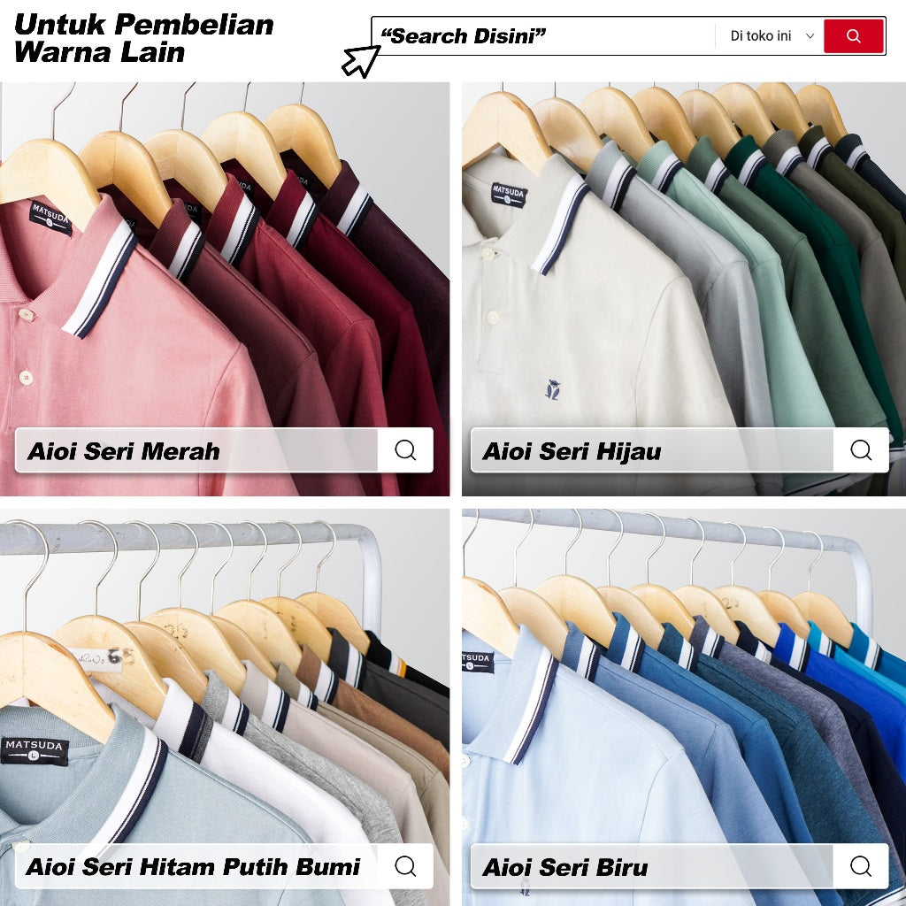 MATSUDA Kaos Polo Shirt Pria Katun Kerah Aioi