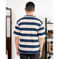 MATSUDA Kaos Oversize Stripe T shirt Katun Kinokawa Blue Teal