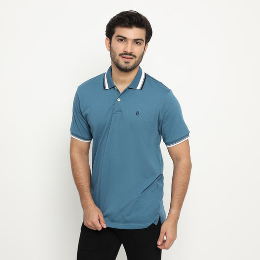 MATSUDA Kaos Polo Shirt Pria Kerah Aioi Seri Warna Biru