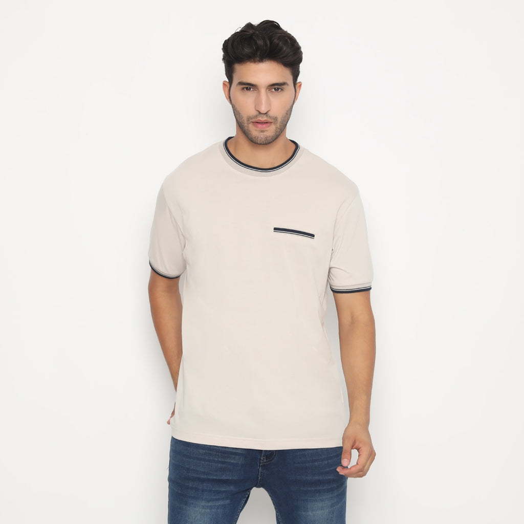 MATSUDA Kaos Pria T Shirt Edogawa Seri Warna Hitam Putih Bumi