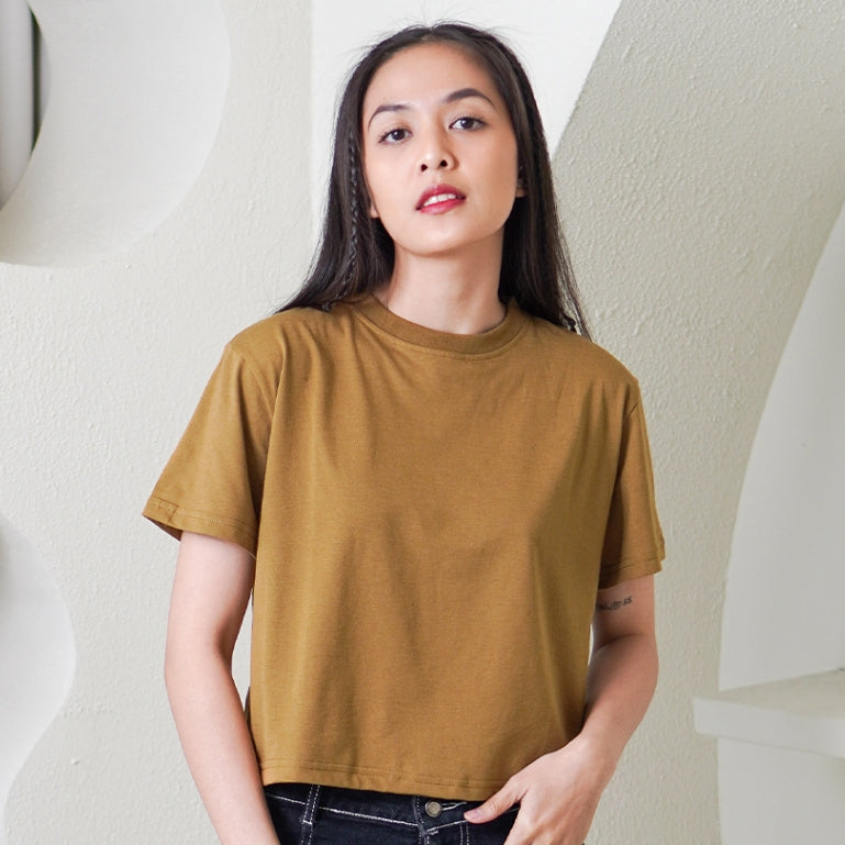 Matsuda Kaos Wanita Crop top katun Marley