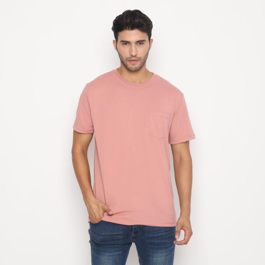 MATSUDA Kaos Polos Pocket T Shirt Cotton Chuo Seri Warna Merah
