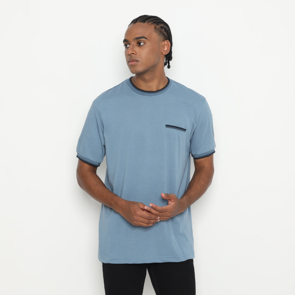 MATSUDA Kaos Pria T shirt Edogawa Seri Warna Biru