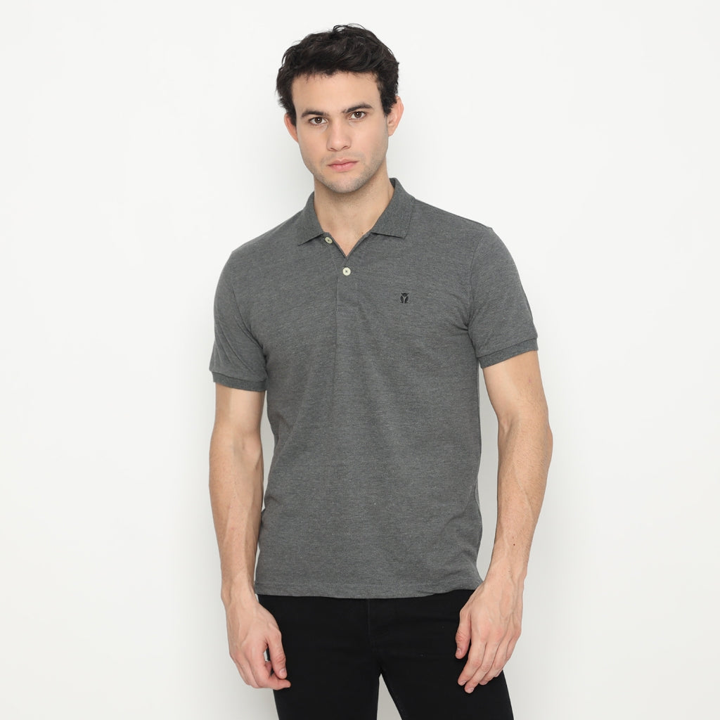 MATSUDA Kaos Polo Shirt Pria Kerah Kushima Seri Warna Hitam Putih Bumi