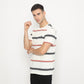 MATSUDA T Shirt Pria Kaos Stripe Motosu Offwhite